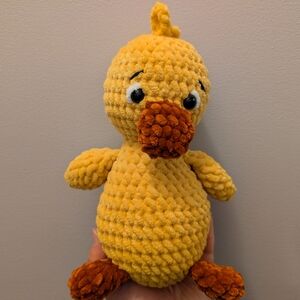 Handmade Crochet 9" Yellow Duck Stuffed Toy Plushie